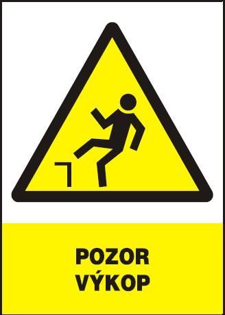 Pozor vkop - plastov tabulka A4