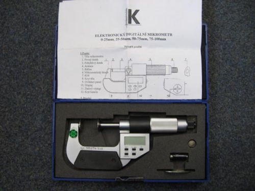 Digitln tmenov mikrometr na ozuben kola   25 - 50 CSN 251472 KMITEX