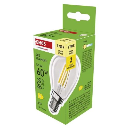 LED rovka Filament Mini Globe / E14 / 5,9 W (60 W) / 806 lm / tepl bl