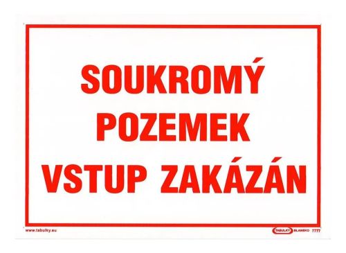 Tabulka - SOUKROM POZEMEK VSTUP ZAKZN 210x297mm (A4) PH
